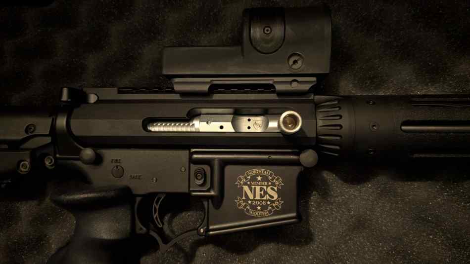 AR15, side charger, Trijicon reflex optic