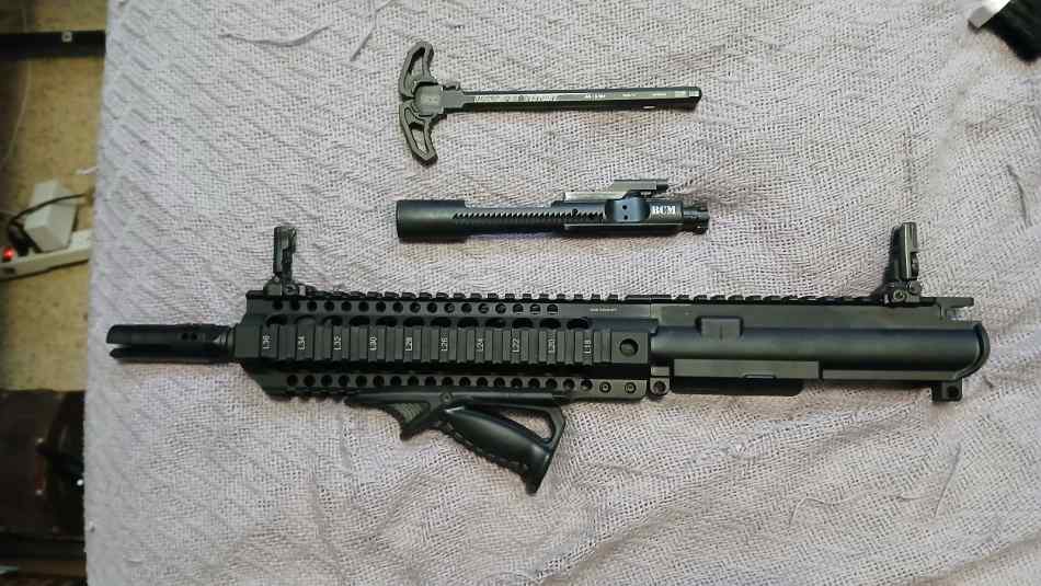 MI 10.3&quot; Combat Quad Rail W/ BCM BCG &amp; CH USED GRE