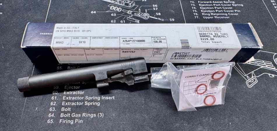 Beretta 92, M9 9mm threaded barrel, like new!