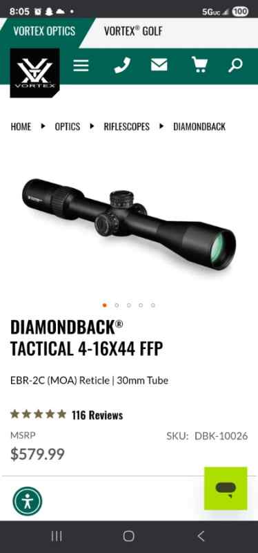Vortex Scope 4-16×44 MAKE OFFER 