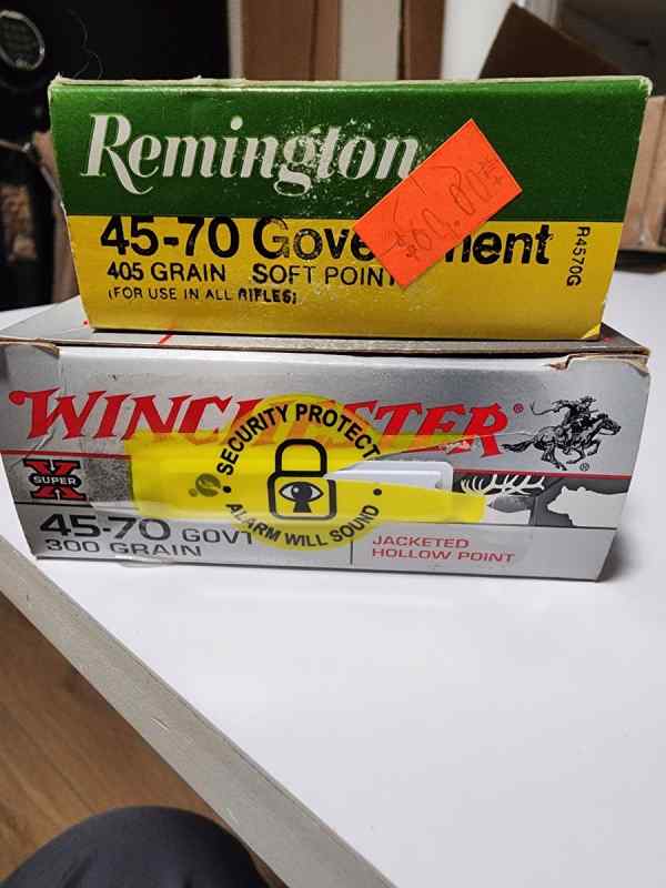 35 Remington, 308 and 45-70 gov. Ammo