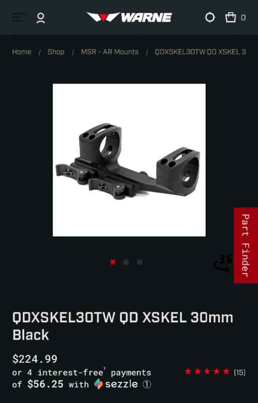 Warne 30mm QD LPVO mount for trade