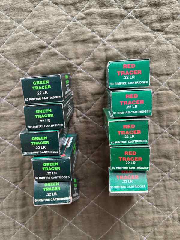 Green and Red Tracer Rounds .22