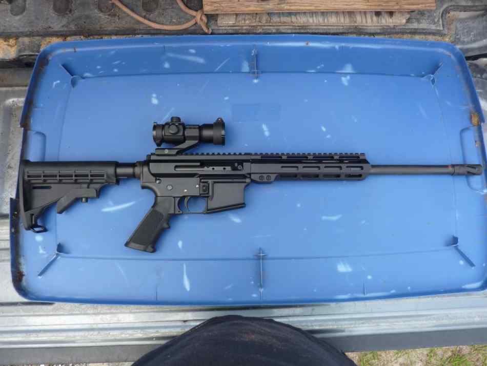 AR15 Side-Cock  16" HBL W/ red &amp; Green Dot scope