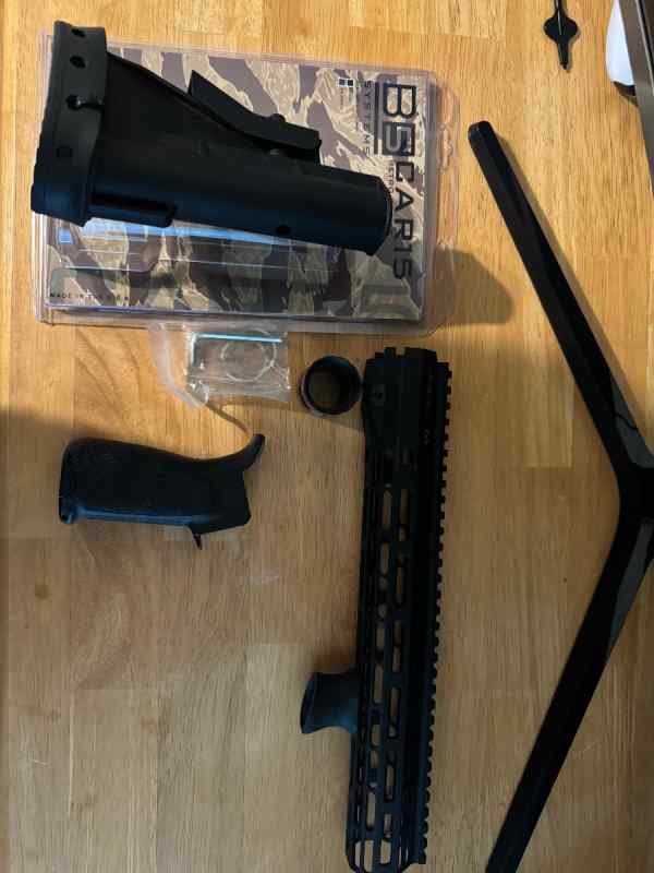 AR Car15 stock , Mlok Aero Atlas rail , BCM