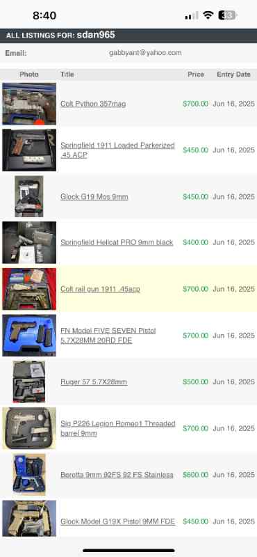 New - But Same Glock Scammer | sdan965