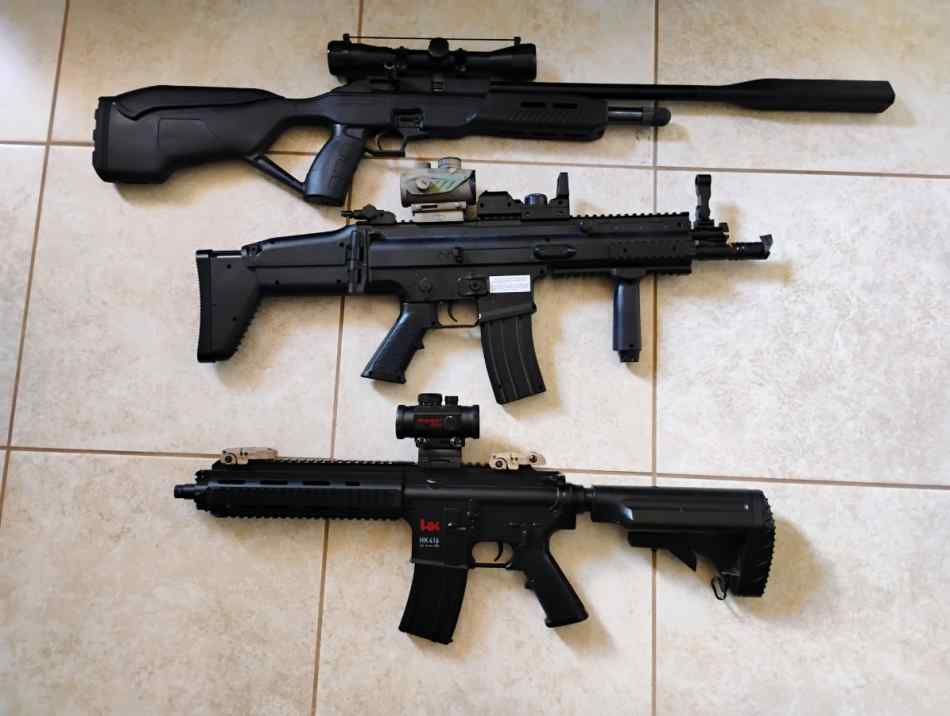 Two Airsoft Rifle and a Umarex Fusion 2 Air Rifle