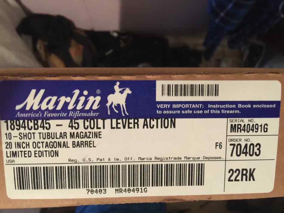Marlin ~ 1894 Limited Edition ~ .45 Long Colt