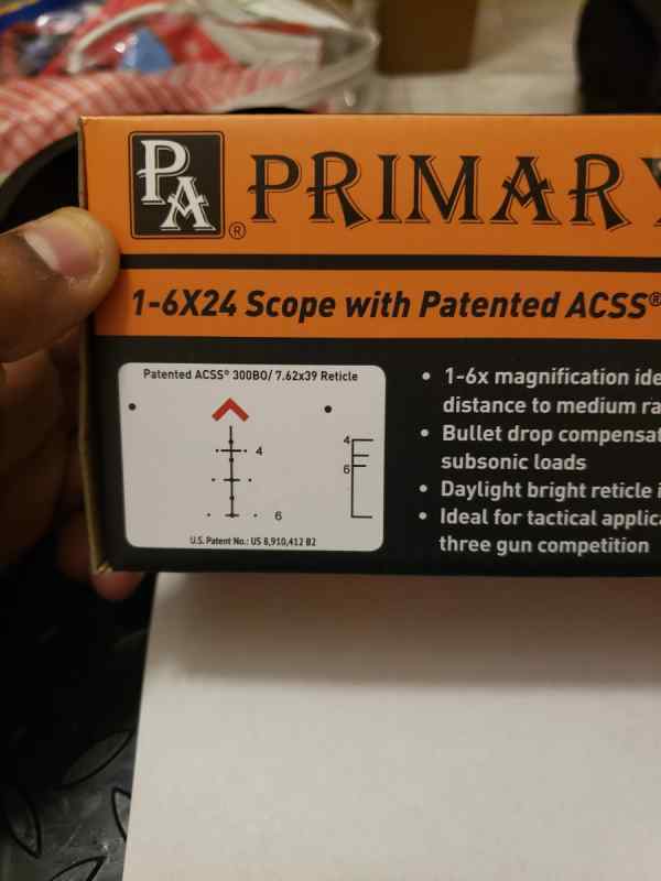 Primary Arms Gen 3 ACSS 7.62X39 1-6x/.300 b  scope