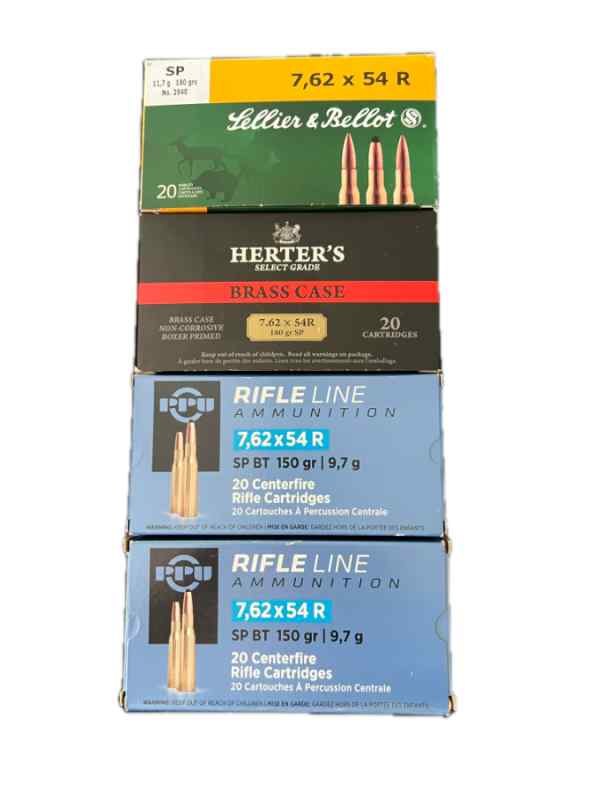 7.62x54R Ammo Various Loadings. Hunting Ammo