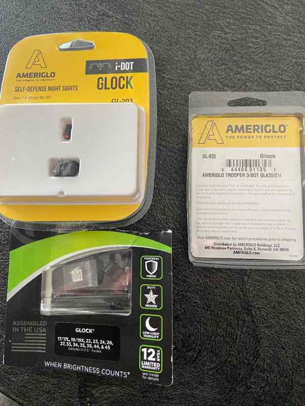 Glock night sights ameriglo and tru Glo 