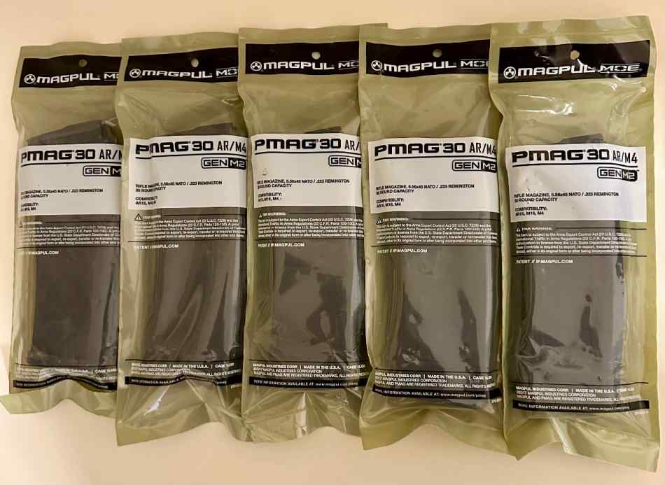 Magpul PMAG 30 Gen 2 5.56 30rd Magazines (x5)