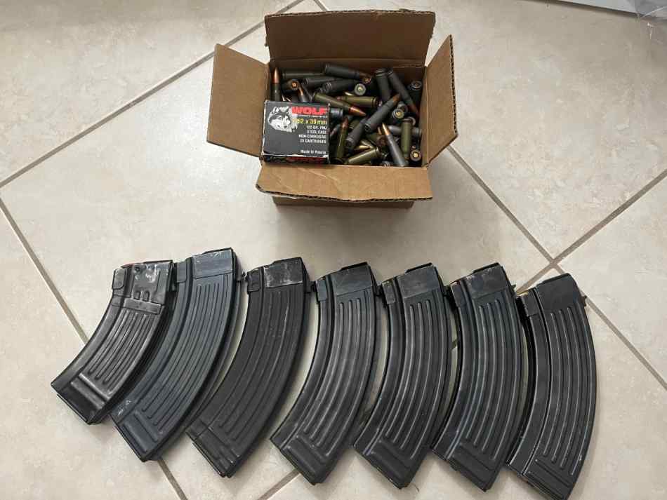 7.62x39 AK Ammo + Surplus Military Magazines