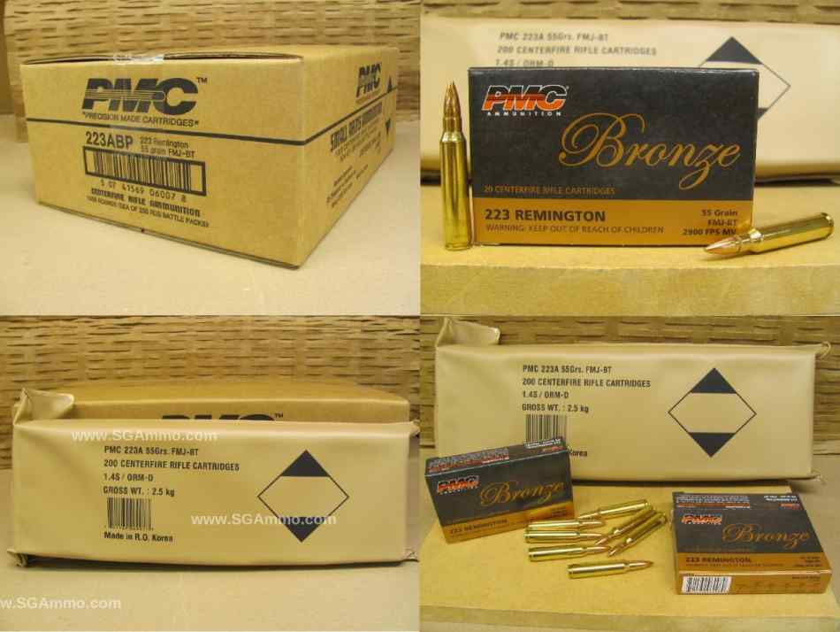 $399, PMC Bronze 223, 55 Gr FMJ, 1,000 rds. 