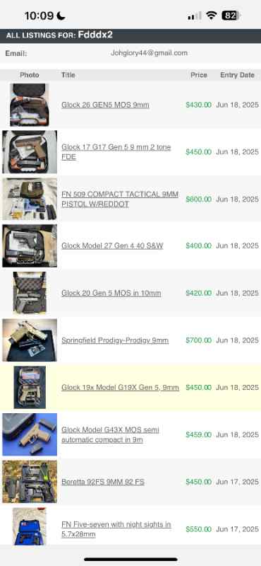 6/18/25 Same Glock Scammer - fdddx2 &amp; makd842