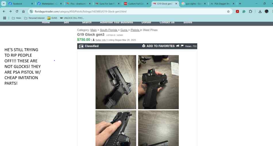 Glock 19(Gen 3) - SCAM BY USER The_gunner3zero5