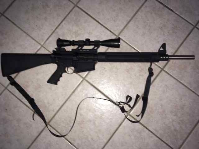 AR 7.62x51/308, mags, scope, ammo
