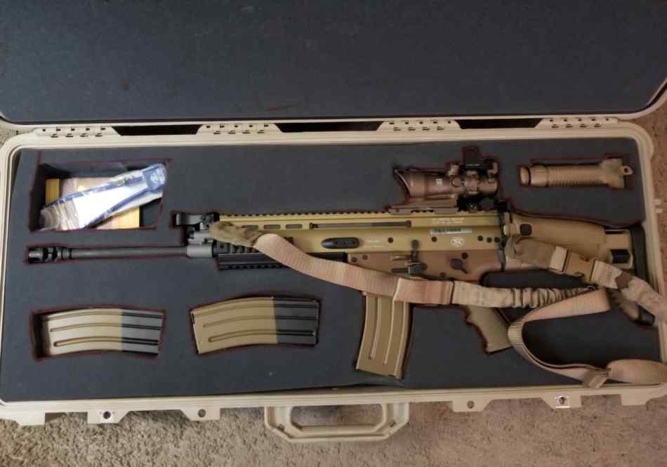 FN SCAR 16 Belgium 5.56 ACOG red dot pelican more