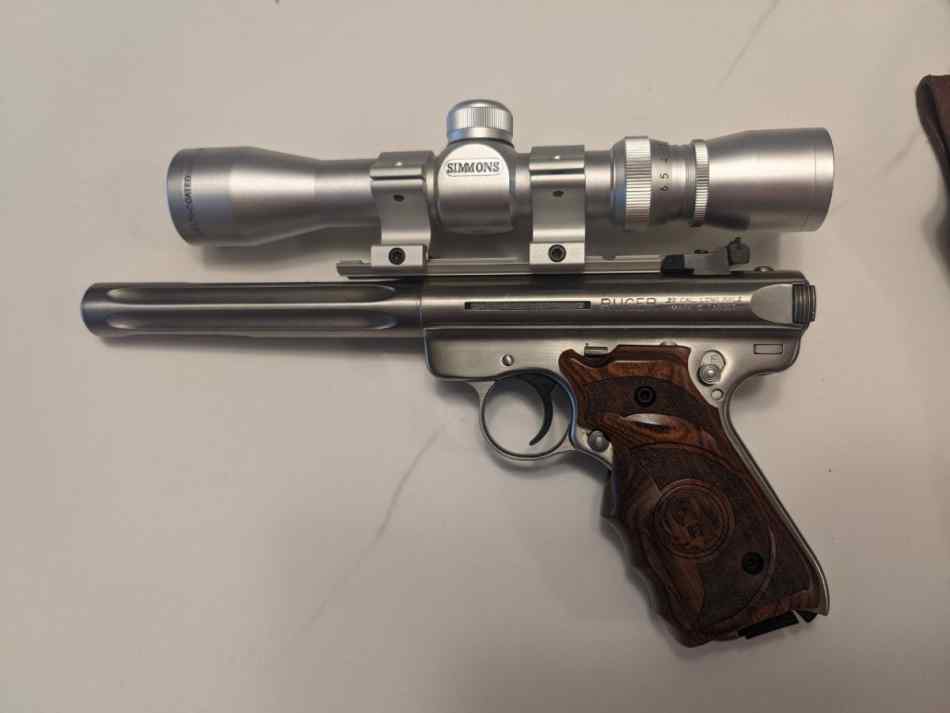 Like new SS Ruger Mark III Hunter with a scope
