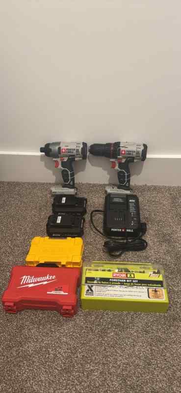 Impact drill and driver set w/ multiple bit sets