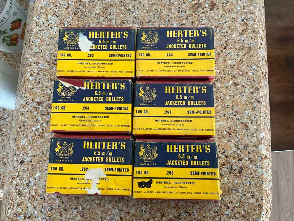 HERTERS 6.5mm 100 GRAIN SEMI POINTED PROJECTILES.